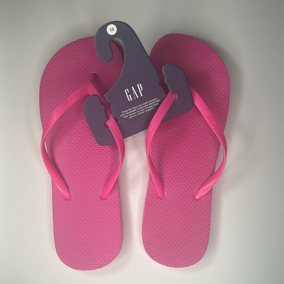 Barbiecore Pink The Gap Flip Flop Slides Beachwear Summer Size 10 Vegan NWT - Picture 2 of 9